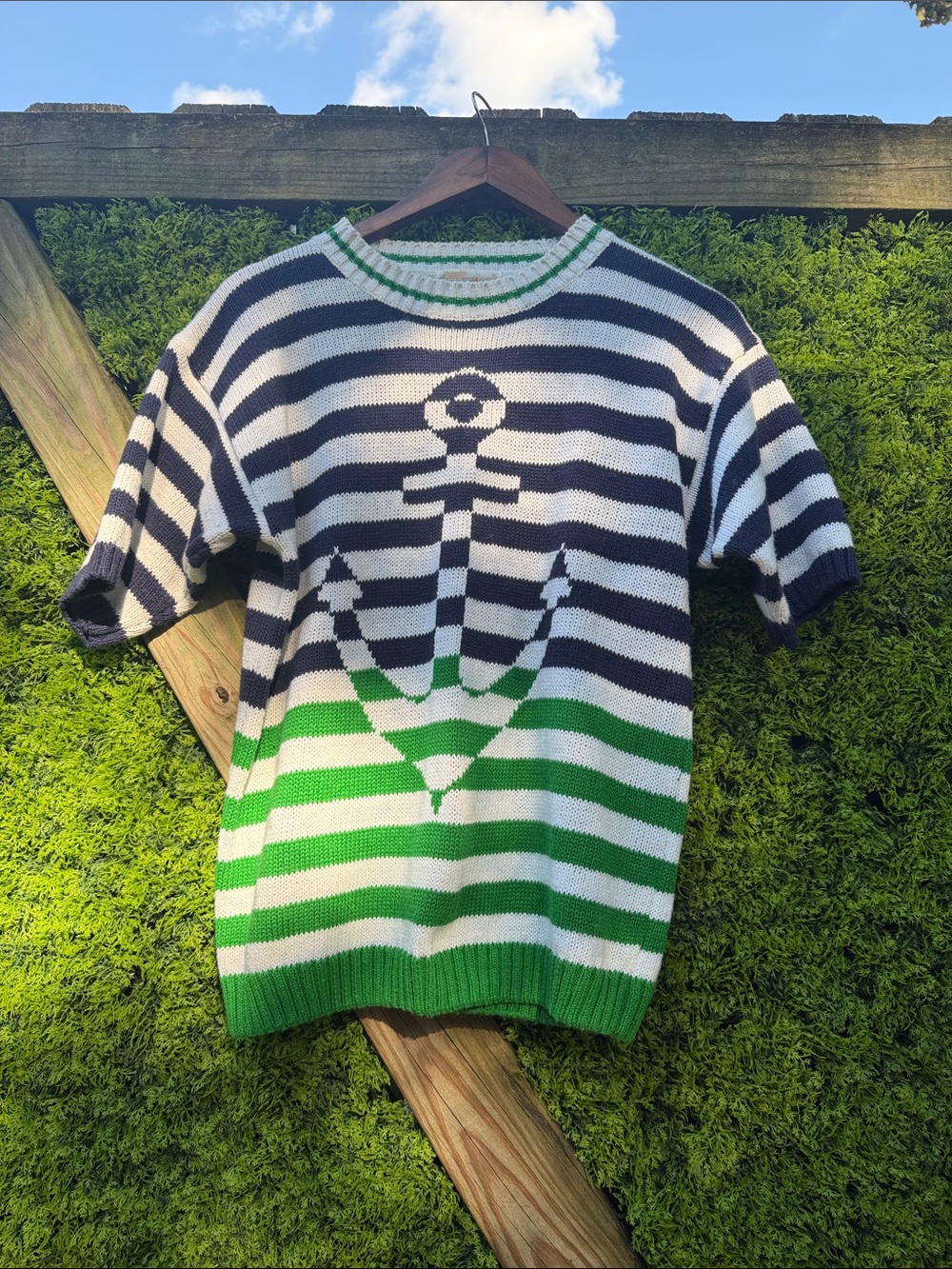 Vintage Nautical Striped Anchor Sweater